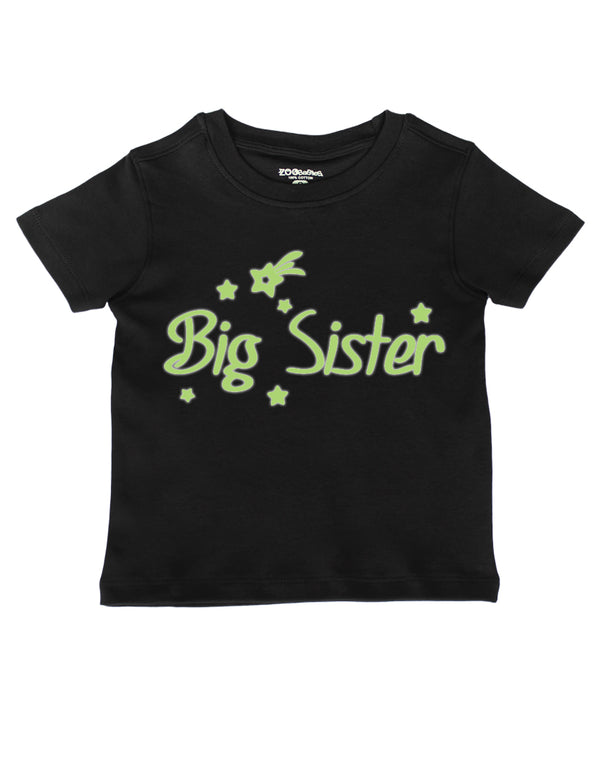 Big Sister Black Glow in the Dark Kids Tee