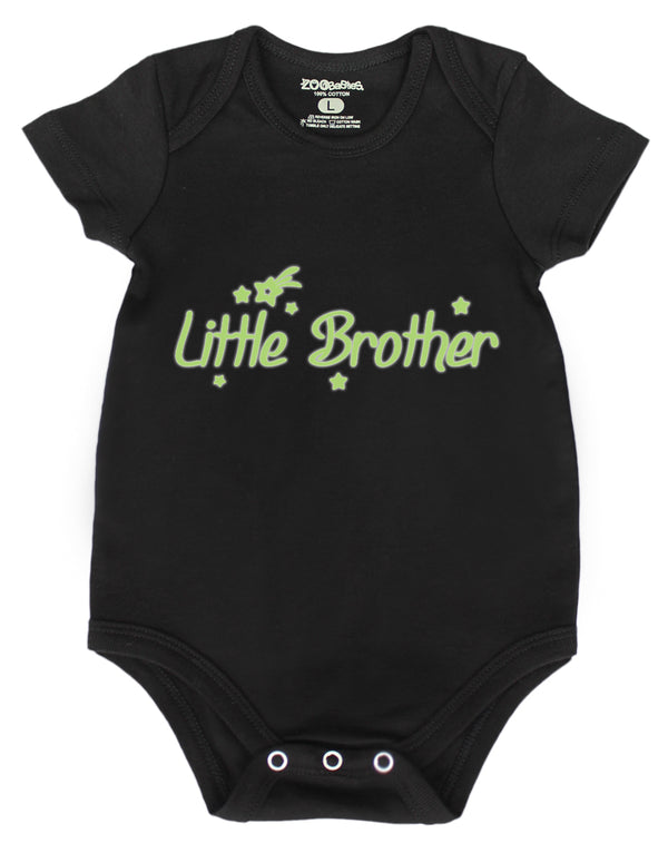 Little Brother Black Glow in the Dark Baby Romper