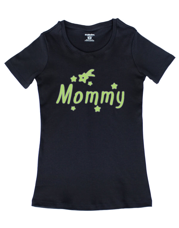 Mommy Black Glow in the Dark Ladies Slim Fit Tee