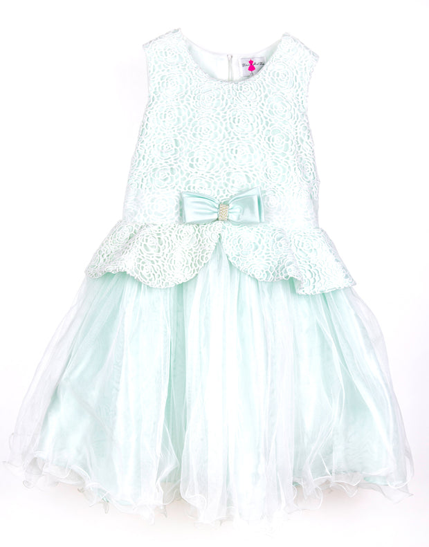 Mint Dress with Lace Appliques