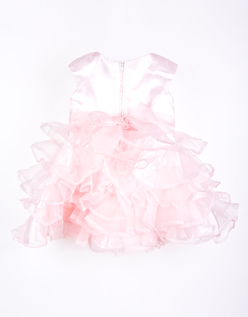 Pink Organza Ruffles Flower Girl Dress