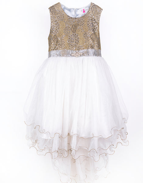 Gold A-Line Flower Girl Dress