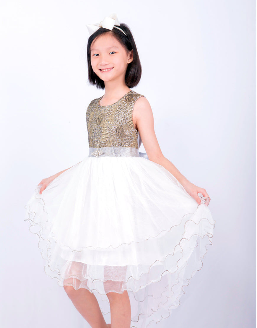 Gold A-Line Flower Girl Dress